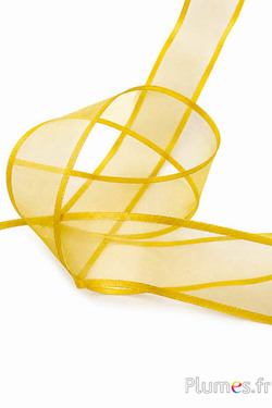 Ruban organza laitonné - largeur 4 cm - jaune